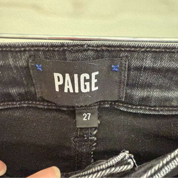 Paige Straight Leg Black Jeans Size 27 - Picture 4 of 13